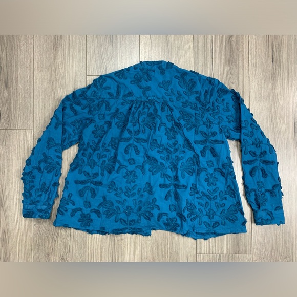 ANTHROPOLOGIE Pilcro Textured‎ Trapeze Buttondown Blouse Top in Blue Size S NWT - Picture 16 of 16